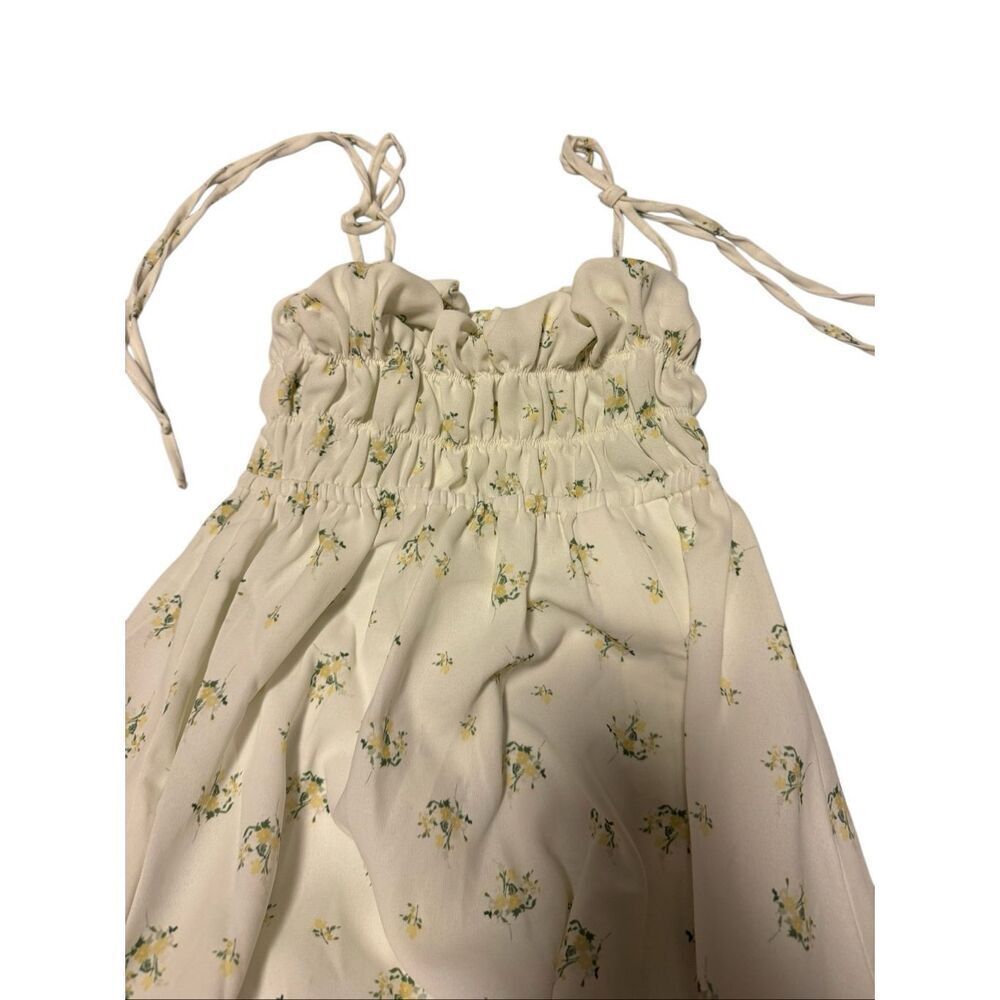 House of CB size M Cristabel ivory floral shirred midi dress - EUC - Picture 5 of 9